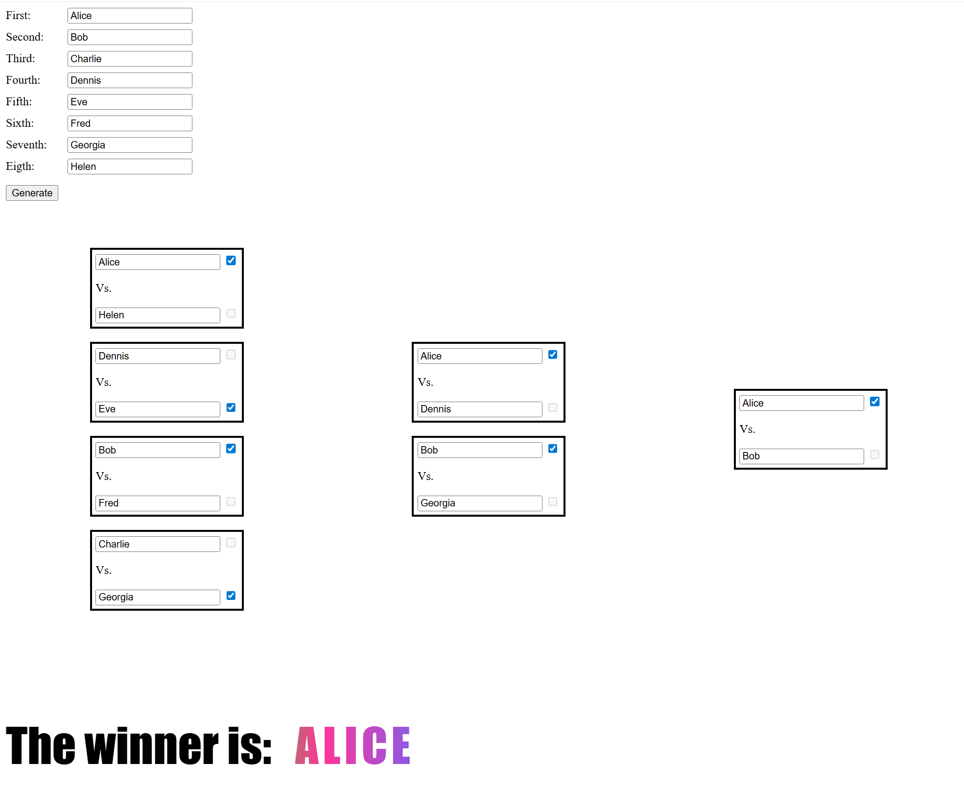 Screenshot of the tool